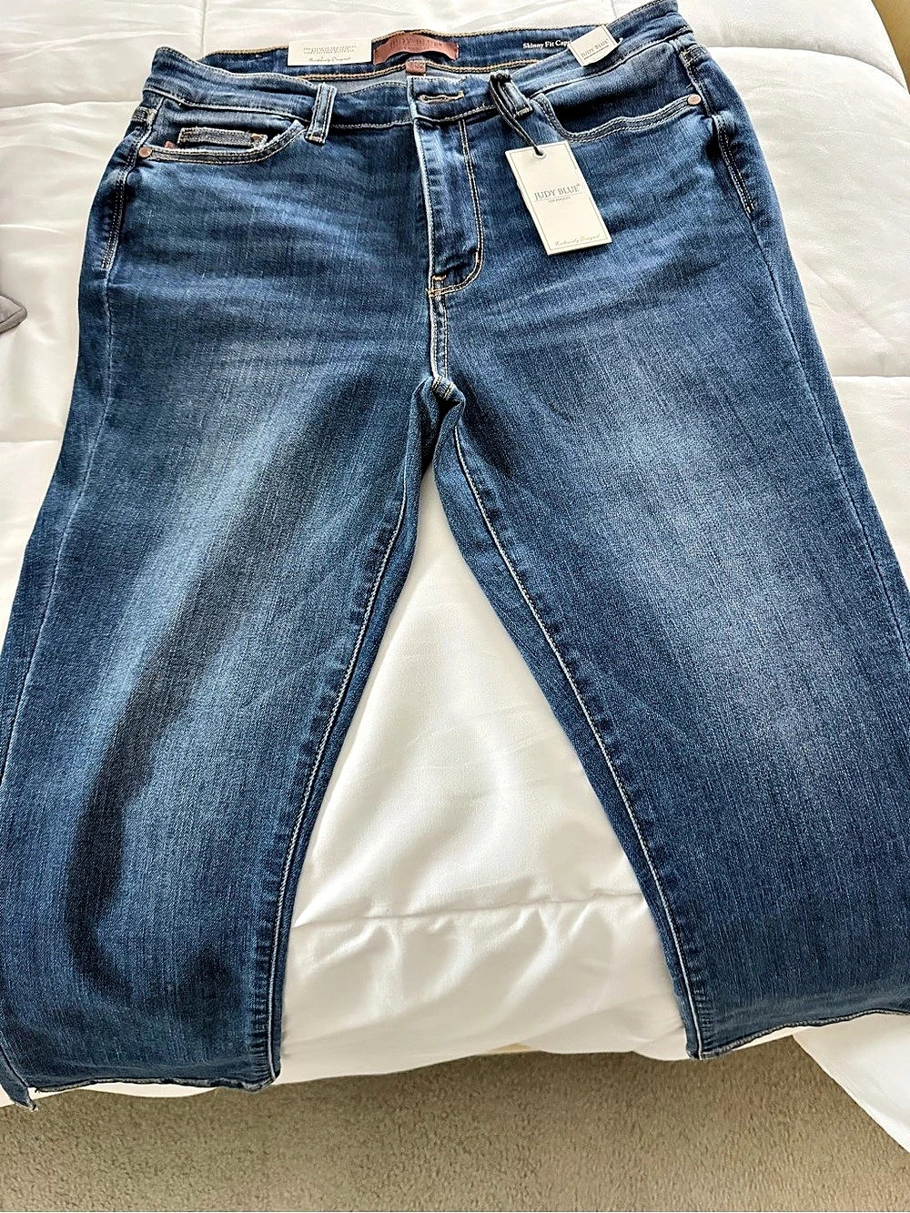 Judy Blue Skinny Fit Capri Blue Jeans Waist 7 NWT